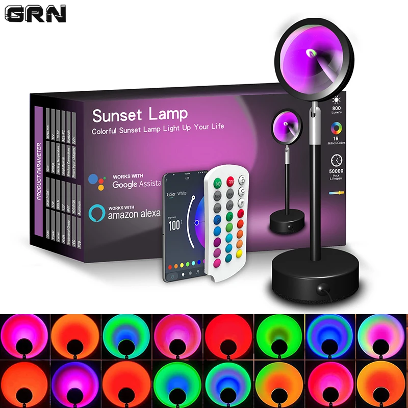 Smart Home Solution - Slimme Led Zonsonderganglamp Kleurrijke Veranderende Bluetooth-App