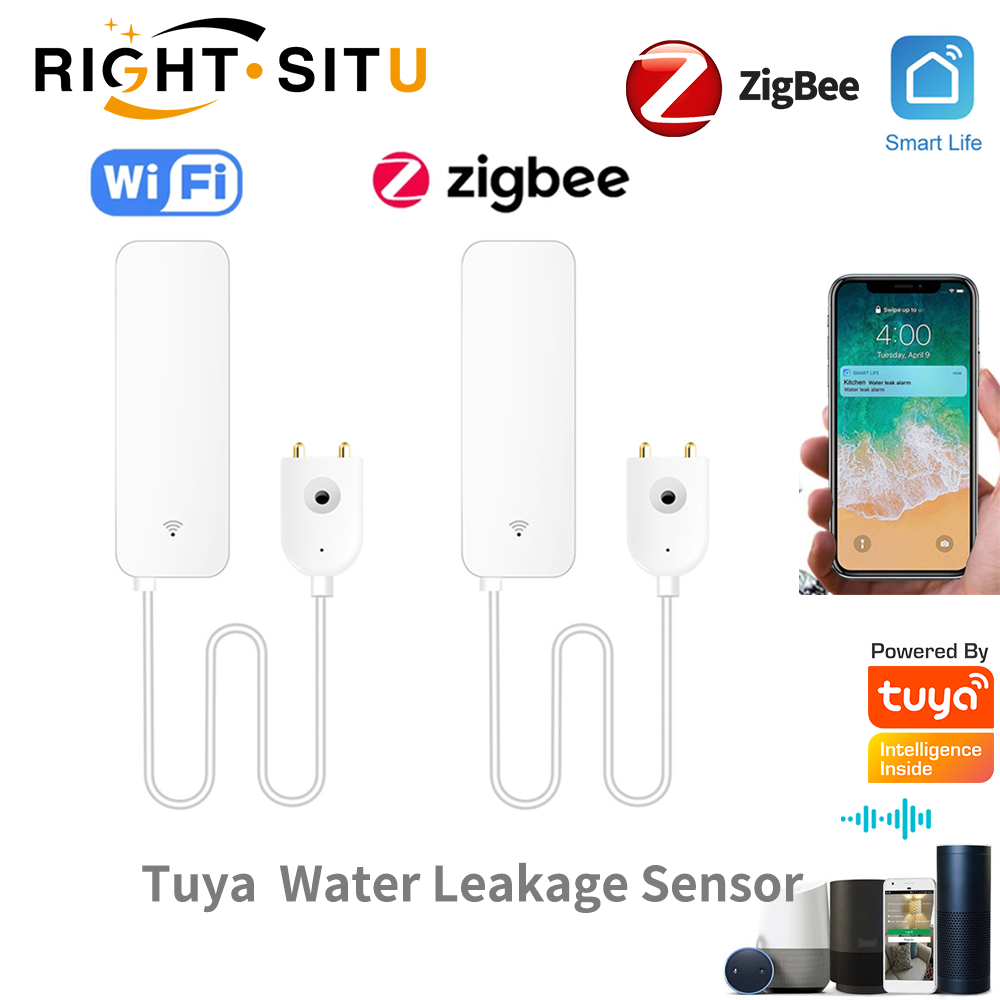 Wifi Water Sensor - Tuya WiFi waterleksensor, waterlekdetector, Smartlife APP-meldingswaarschuwingen,
