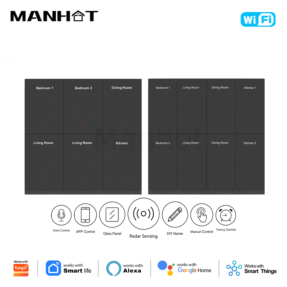 Smart Light Switch - MANHOT WiFi Smart DIY Naam Schakelaar