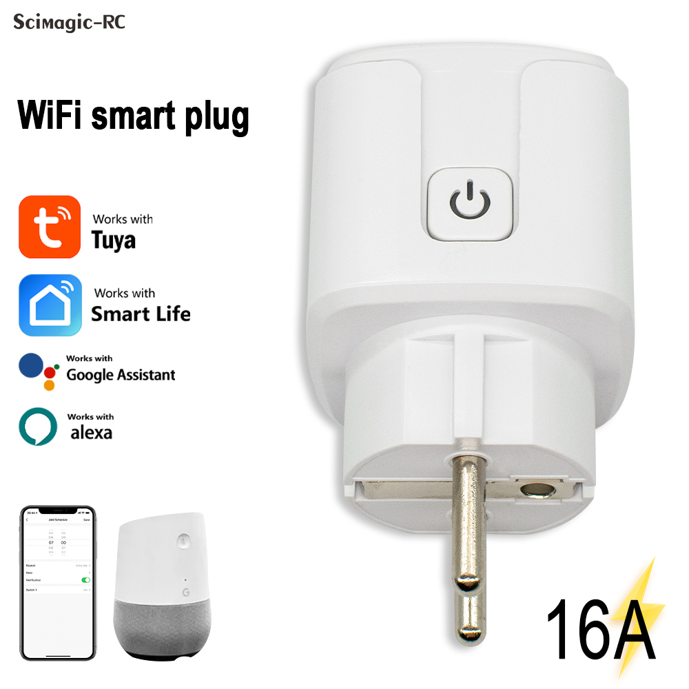 Smart Home Monitor - Tuya Smart Plug WiFi-aansluiting 16A met
