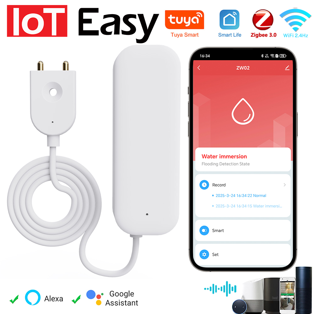 Wifi Water Sensor - Tuya WiFi ZigBee Watersensor Lekkage Alarm