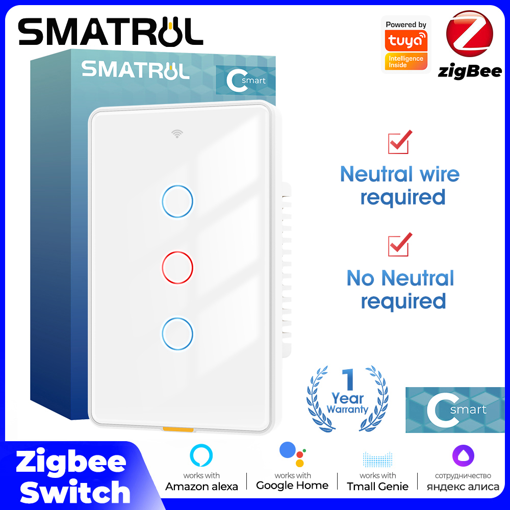Smart Light Switch - Tuya Zigbee Smart Light Touch-schakelaar Geen