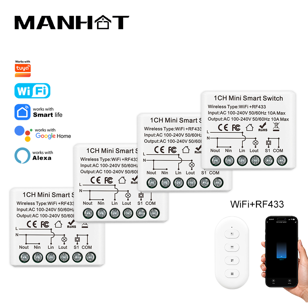 Smart Ir Remote Controller - 10A Mini WIFI Smart Switch RF433Mhz