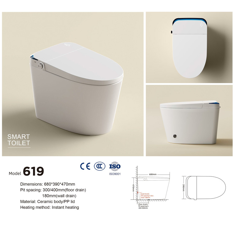 Smart Home Hotel - Luxe vierkante slimme toilet met automatische