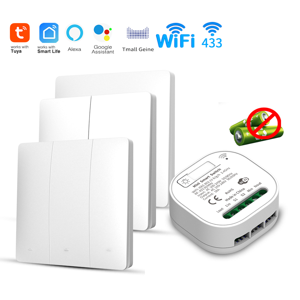Smart Light Switch - Tuya WiFi slimme, zelfvoorzienende lichtschakelaar, kinetische