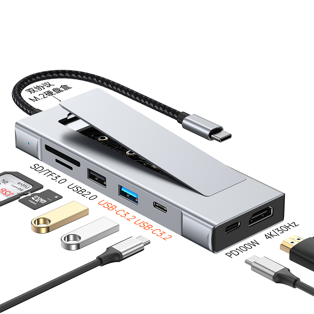 Smart Home Hub 2 - 8-in-1 Type-C Multipoort Hub met M.2