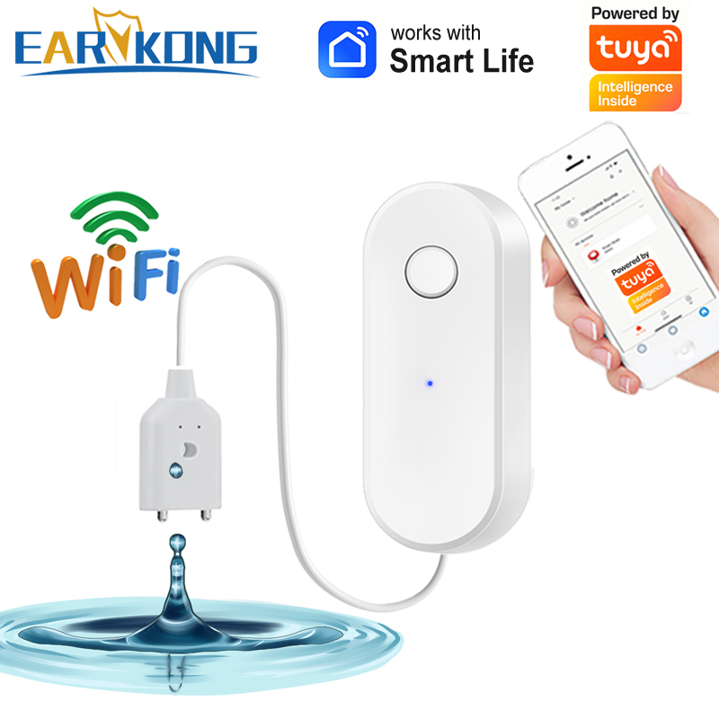 Wifi Water Sensor - Tuya WiFi Smart Waterleksensor Vloeistoflekkage Alarm