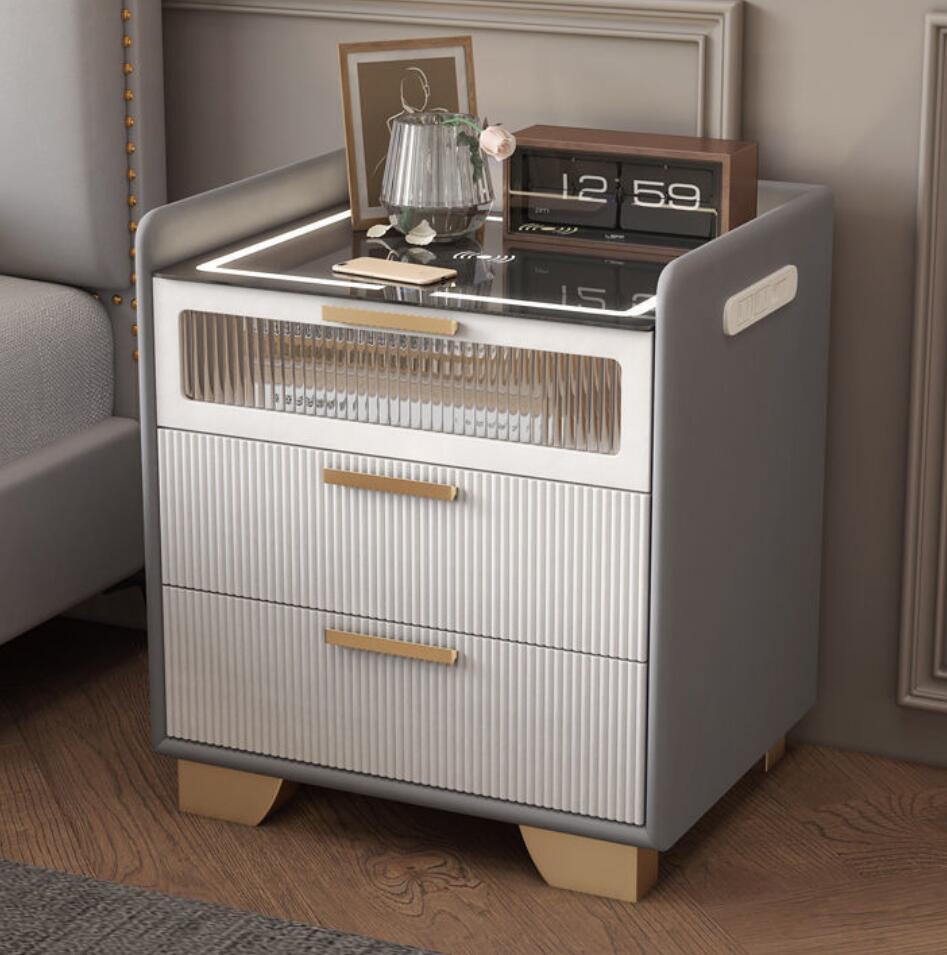 Smart Home Hotel - Modern lichtgewicht houten rotspaneel nachtkastje Draadloos
