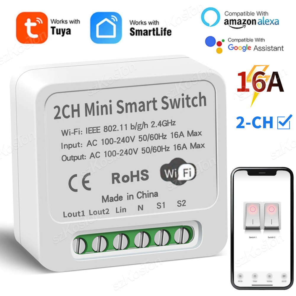 16A Tuya WiFi Smart Switch Mod - Smart Light Switch recensie en prijs