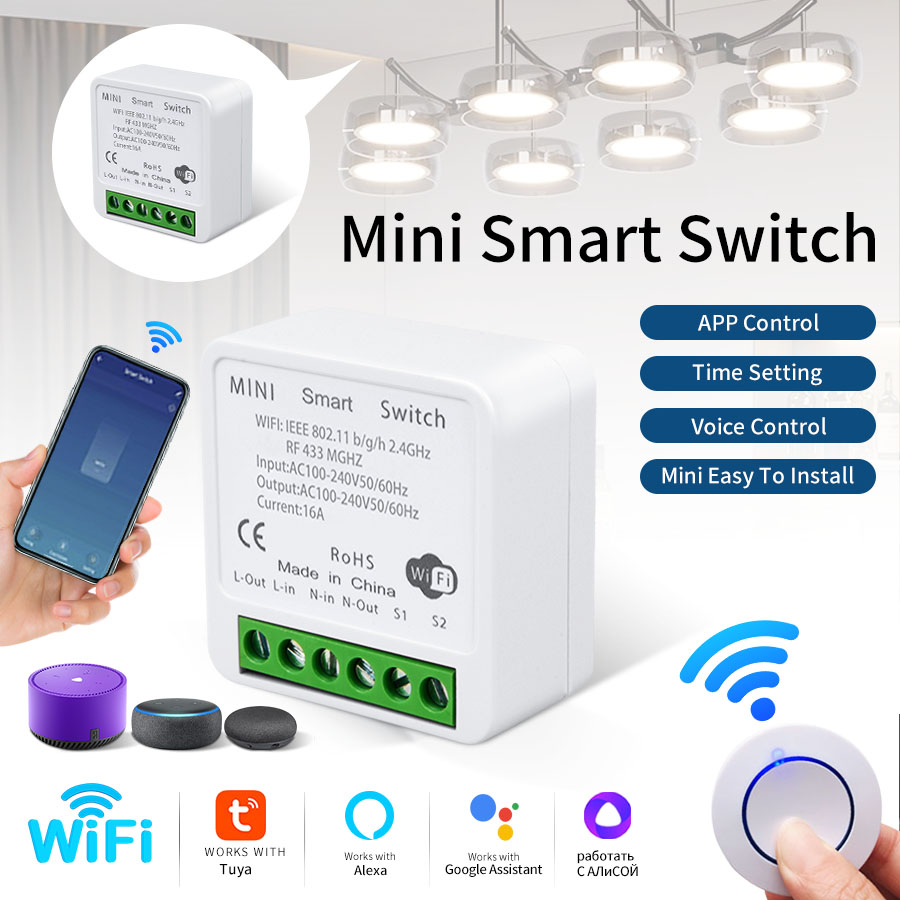 RF433Mhz 16A/20A Tuya WiFi Sma - Smart Light Switch recensie en prijs